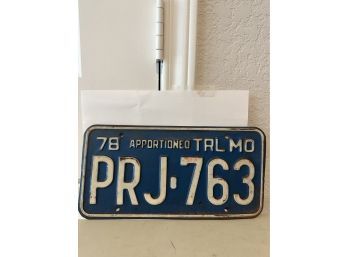 Vintage License Plate- 1978 Trl Montana