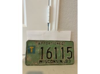 Vintage License Plate- Wisconsin 1983