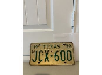 Vintage License Plate- 1972 Texas