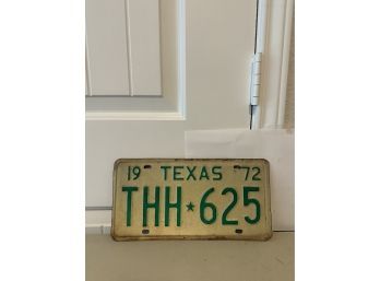Vintage License Plate- 1972 Texas