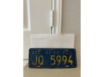 Vintage License Plate- 1982-83 Oregon