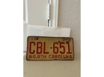 Vintage License Plate- 1973 North Carolina