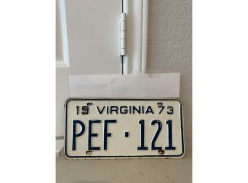 Vintage License Plate- 1973 Virginia