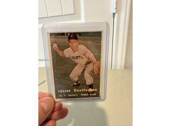 Original Topps 1957 Foster Castleman Baseball Card