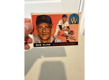 Original Topps 1955 Bob Kline Baseball Card