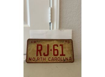 Vintage License Plate- 1970 North Carolina