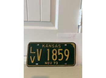 Vintage License Plate- 1973 Kansas
