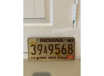 Vintage License Plate- 1980 Indiana