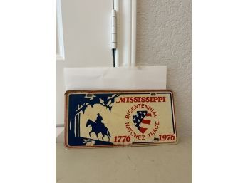 Vintage License Plate- Mississippi Bicentennial