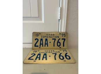 Vintage License Plates- 1975 Combination Texas