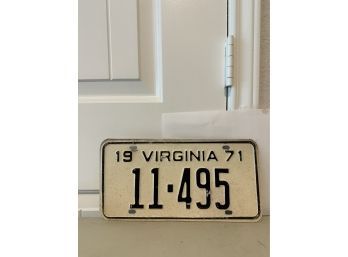 Vintage License Plate- 1971 Virginia