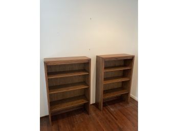 Two Brown Bookshelves