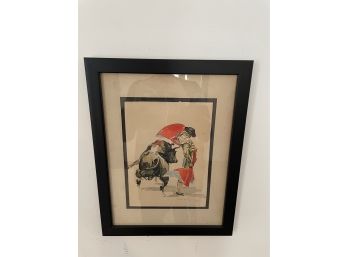 Framed Felix Victor Watercolor Prints, Signed Torero Bullfighter Antique