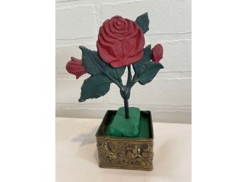 Metal Rose W/ Brass Box - Made In England