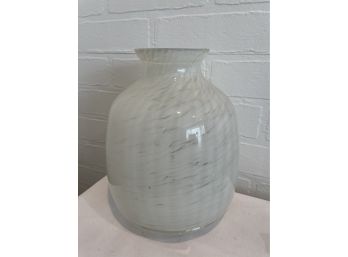 White Art Glass Vase - Made In Czechoslovakia, Exclusively For Paris Decorators