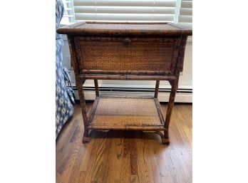 Rattan Two Tier Side Table