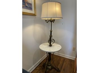 Vintage Marble And Brass Table Lamp, Works