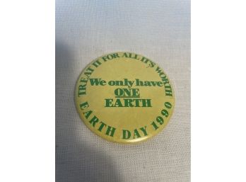 Earth Day 1990 Button