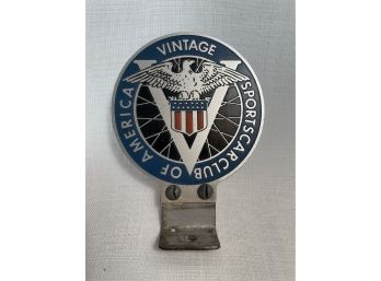 Sports Car Club Of America License Plate Topper- Vintage