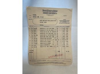 Francis H. Legged & Company 1950 Invoice For Louie Mueller