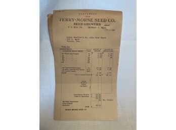 Ferry-Morse Seed Co. 1949 Invoice For Louie Mueller