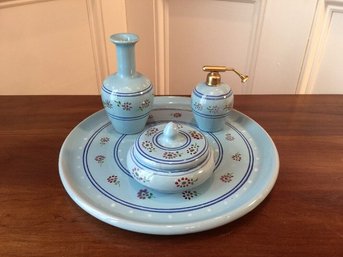 Vintage Italian Ceramic Vanity Set From Bloomingdales In Their Young World Collection