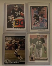 Vintage Lot Of 4 Football Trading Cards