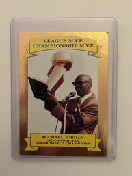 Vintage Micheal Jordan League And Champion MVP Trading Card