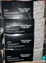 Lot Of 4 Cases Penny Round Grigio Mix Total Of 60 Pieces Retails 78.82 A Case