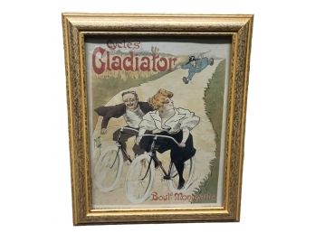 Cycles Gladiator French France Paris Picture Decor Wall Print Poster Framed