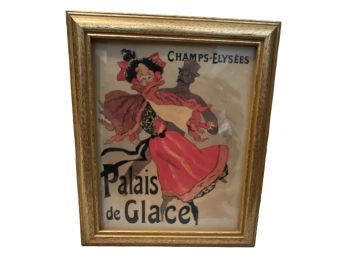 Vintage Ateliers Cheret French Wall Picture, Colorful,Black Frame