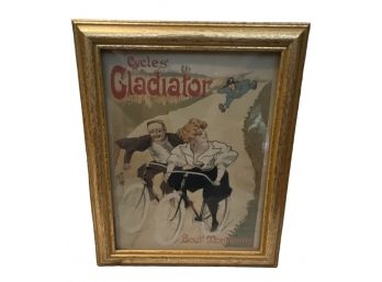 Vintage Cycles Gladiator Monlimartre French Bicycle Advertising Poster Trivet