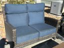 Wicker Outdoor Couch And Loveseat With Metal Coffee Table