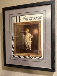 Vintage Framed Fisk Tire Saturday Evening Post Ads