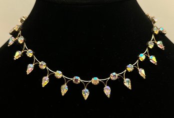 Antique Crystal Necklace With Matching Earrings