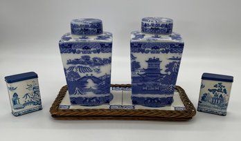 Vintage Ringtons Limited China Tea Caddy Set