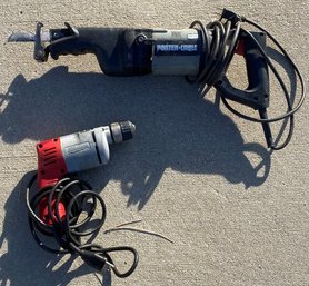 Porter Cable Tiger Saw And Milwaukee Heavy Duty Keyless Chuck Drill