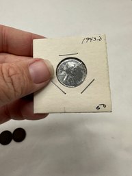(4) 1943 Steel Head Pennies And More