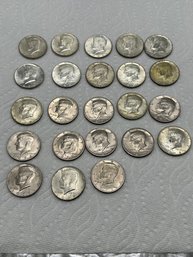 23 Assorted Kennedy Half Dollars
