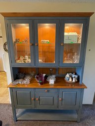 Ethan Allen Wooden And Glass Hutch