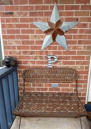 Metal Bench And Outdoor Decor