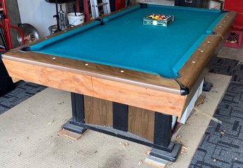 Pool Table And Set Of Balls In Box