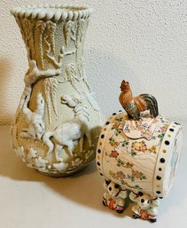 Porcelain Drum And Vase