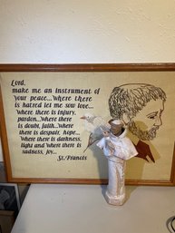 Saint Nicholas Statue And Saint Francis Artwork