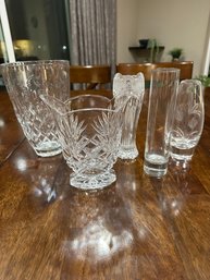 Assorted Crystal And Glass Vases