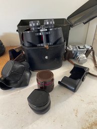 Metal Ammunition Box, Jason Statesman Binoculars, Tower 22 Camera