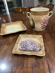 Fruition Ceramic Serving Plates And Fruition Ceramic Utensil Holder