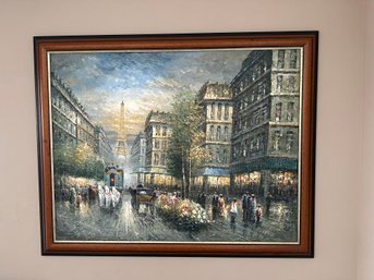 Large Oil Painting Of Paris