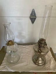Two Hurricane Oil Lamps