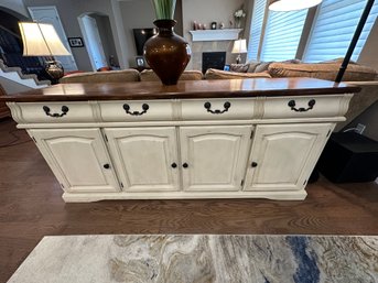 Wood And Ivory Painted Sideboard